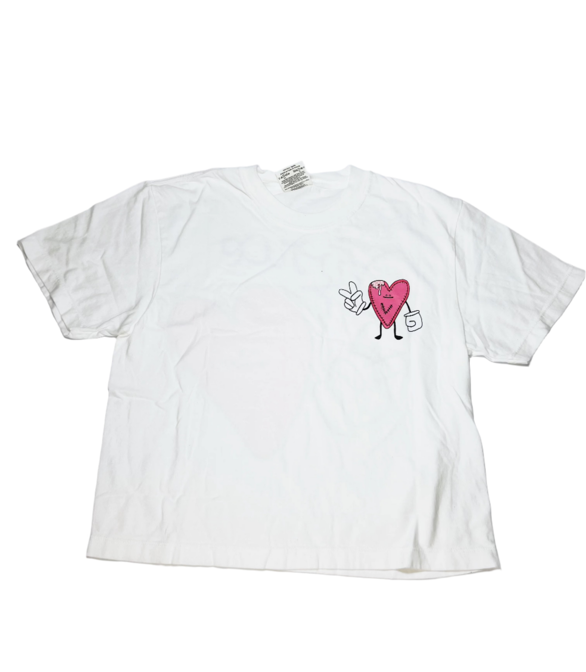V7 cropped short sleeve unisex graphic T shirt