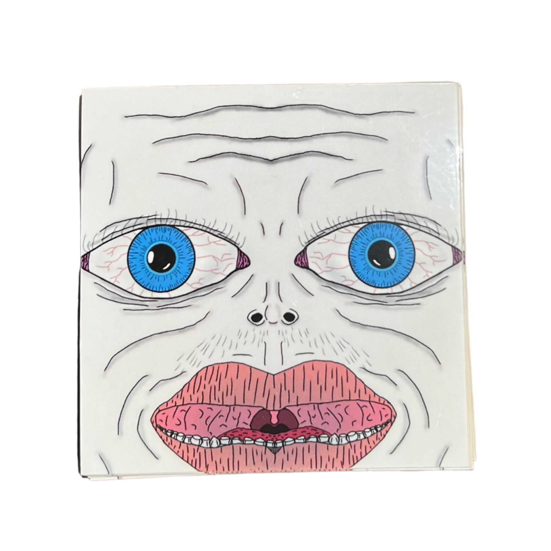 V7 creepy white face