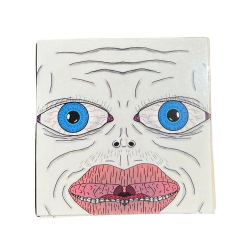 V7 creepy white face