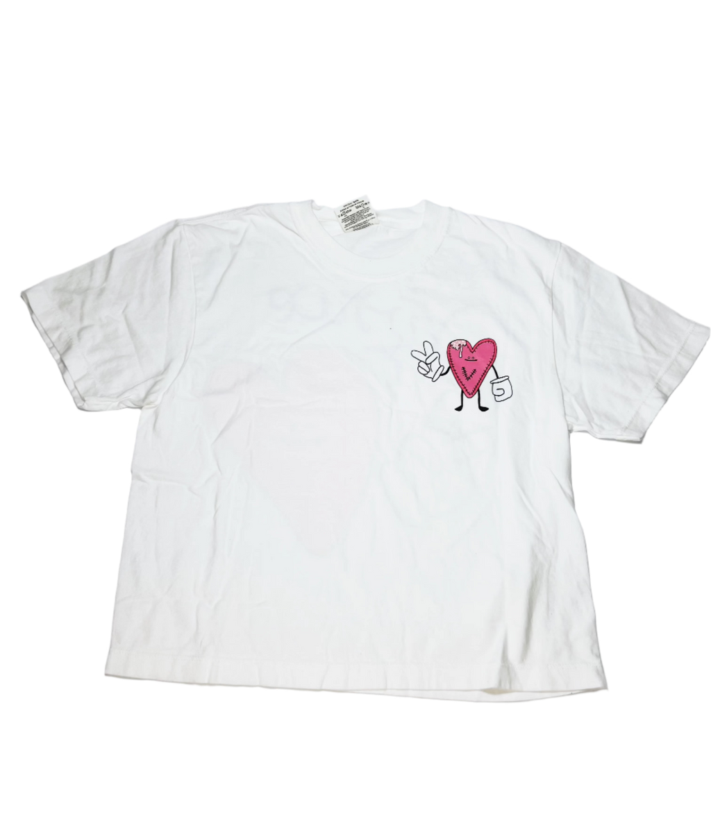 V7 cropped short sleeve unisex graphic T shirt