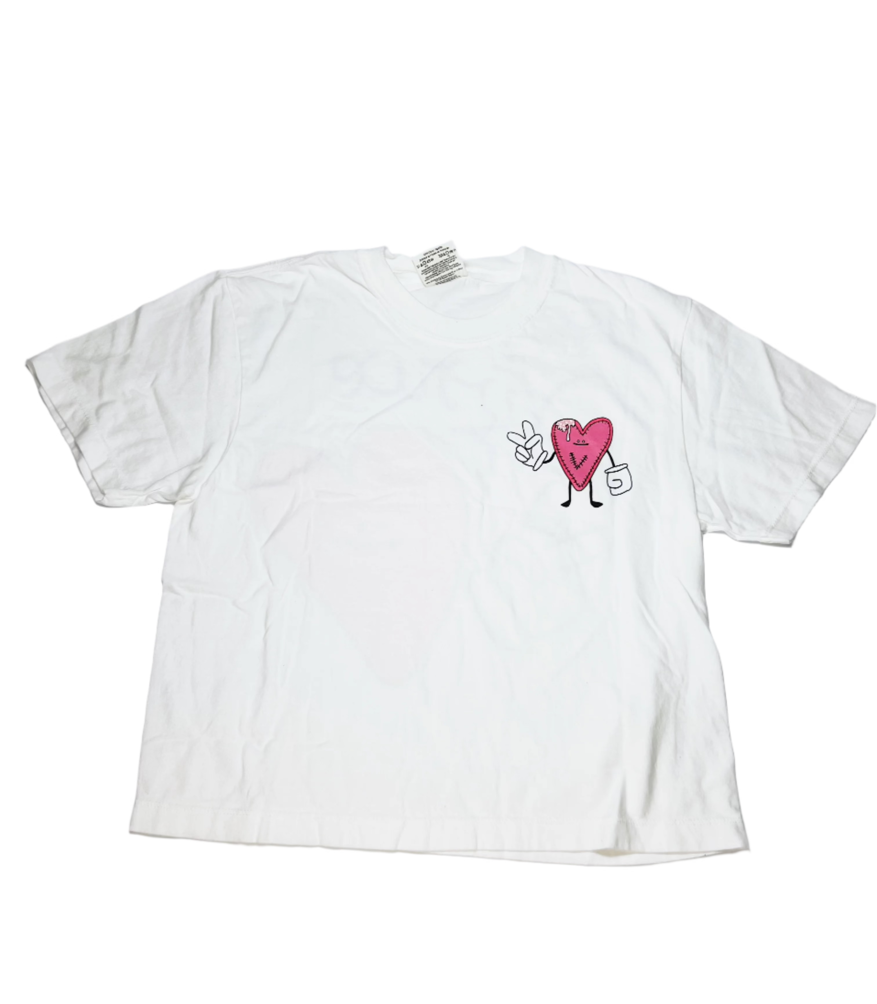 V7 cropped short sleeve unisex graphic T shirt